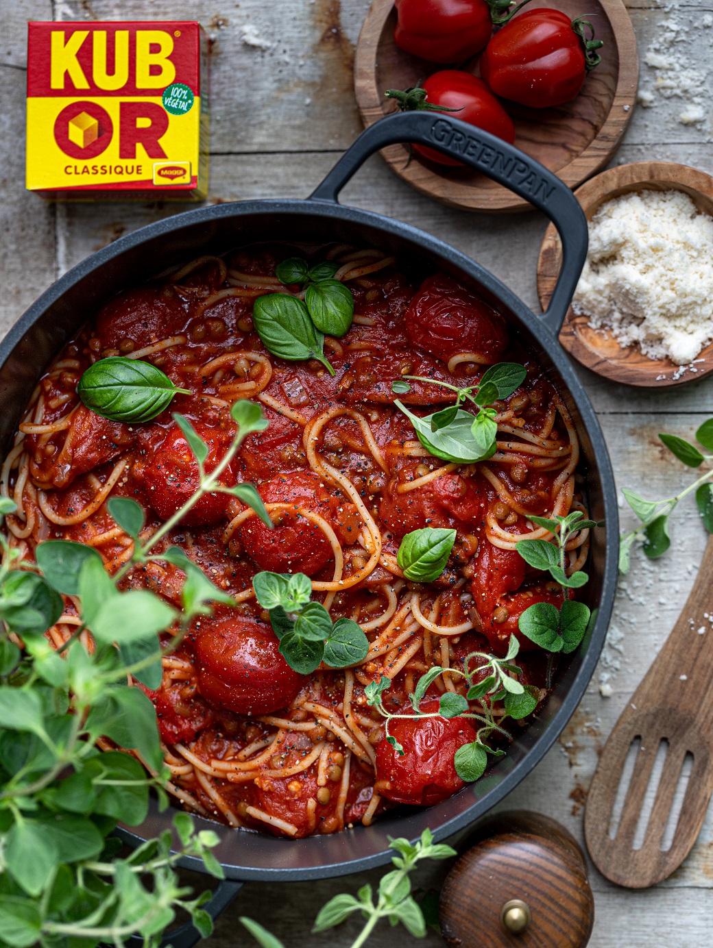 Vegetarische pasta bolognese linzen