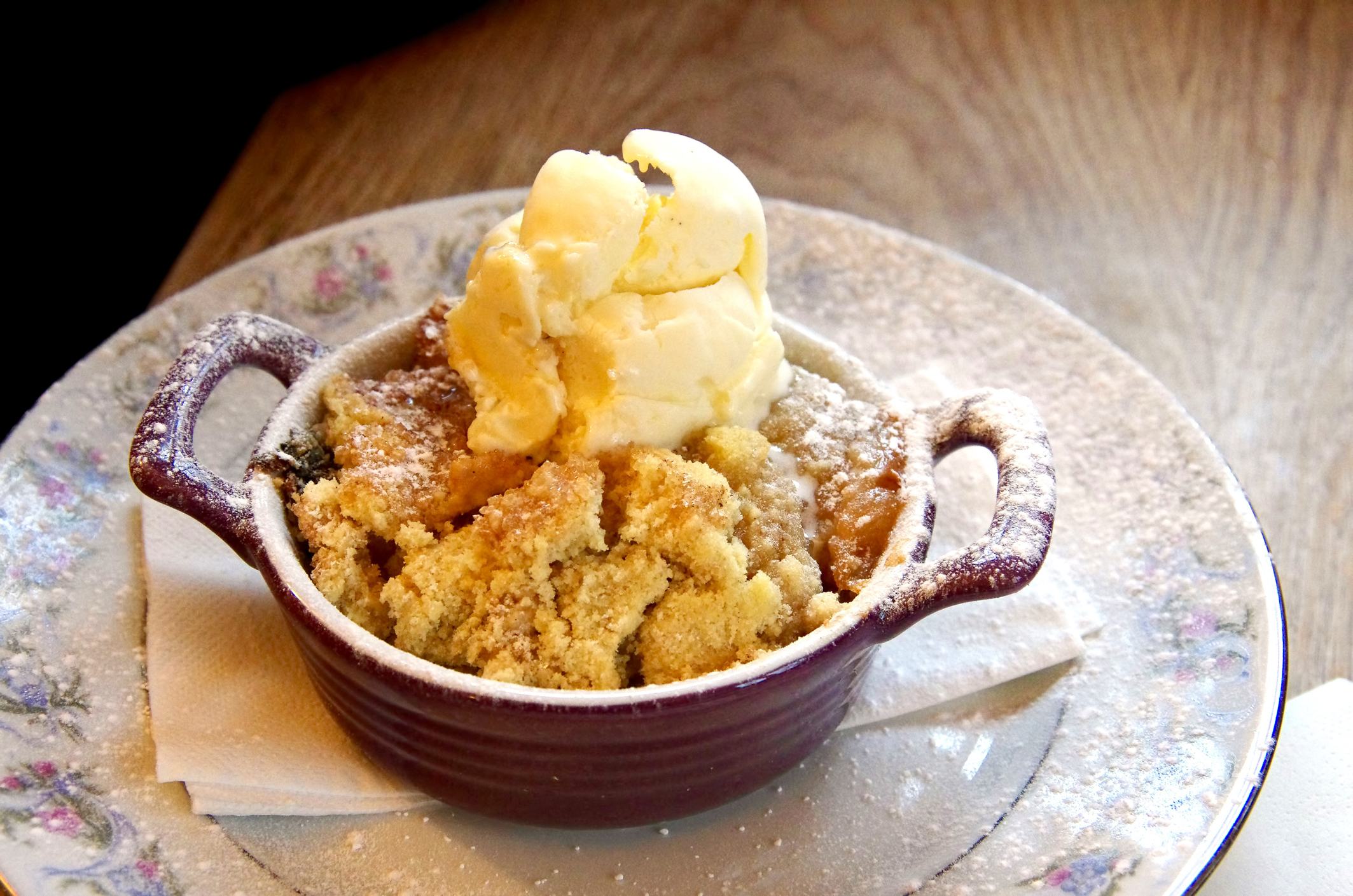 Karamel crumble met appels